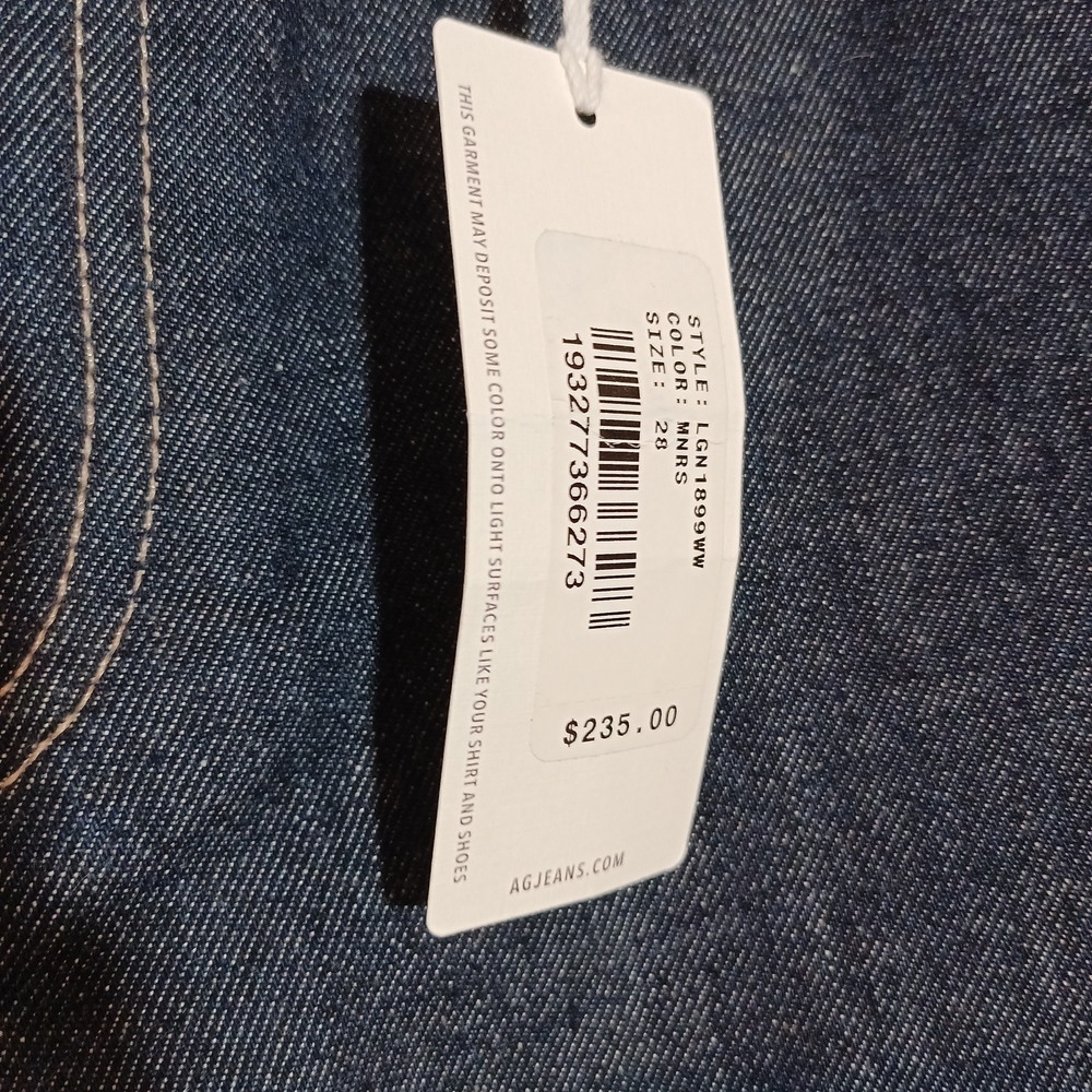 AG tomas High Rise Baggy straight jean in moonrise Cuffed Hem Size 28 New Nwt - Picture 7 of 10